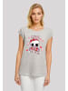F4NT4STIC Extended Shoulder T-Shirt Anti Valentinstag LOVE is in the air in grau meliert