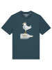 wat? Apparel T-Shirt Möwe mit Hut in Petrol