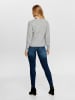 ONLY Kurzer Strick Pullover ONLCAROL Gerippter Stretch Cardigan in Hellgrau