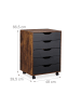 relaxdays Rollcontainer in Braun/ Schwarz - (B)48 x (H)66,5 x (T)39,5 cm