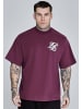 SikSilk T-Shirt Logo in Burgundy