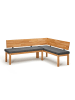 58 aufm Kessel ECKBANK Damita 194 x 155 x 84 Massivholz Kernbuche geölt/Grau