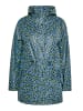 Schmuddelwedda Damen Plus Size Regenjacke in Stahlblau Limette Leo