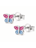 schmuck23 Ohrringe 925 Silber Schmetterling in Bunt