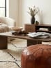 KADIMA DESIGN Sitzhocker Echtleder 52 x 40 x 52 cm Ottomane Wohnzimmer