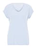 BETTY & CO Strukturshirt mit Gummizug in Weiß/Blau