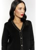faina Damen Strickjacke Mit Perlen in Schwarz