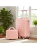 ABRIHOME Kofferset Hartschale mit Kosmetiktasche in Rosa