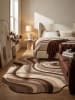 KADIMA DESIGN Teppich Wolle für Fußbodenheizung EFFRA retro Wohnzimmer in Natur