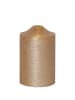 STAR Trading LED Echtwachskerze Flamme, Batterie, Timer, Gold, 15cm