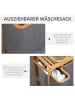 HOMCOM Wäschekorb-50L x 32B x 69,7H cm-Natur+Grau
