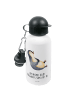 Mr. & Mrs. Panda Wasserflasche Pinguin Lachen mit Spruch in Weiß