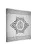 WALLART Leinwandbild - Mandala Lotus Betonoptik in Grau