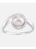 Diamant L'éternel Ring aus 375 Weißgold mit 0.08 Karat Diamant mit Perle
