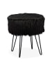 relaxdays Fellhocker in Schwarz - (H)41 x Ø37 cm