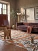 KADIMA DESIGN Teppich Flachgewebe Pflegeleicht COQUET Kachel Muster Wohnzimmer in Orange-Natur