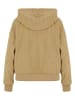 Urban Classics Urban Classics Ladies Jacquard Velvet Oversized Zip Hoody in unionbeige