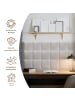 Yalion 4er-Set Wandkissen aus Stoff 30x30cm 3D Gepolsterte Wandpaneele in Beige