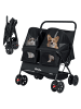 COSTWAY Hundewagen Doppel Hundebuggy faltbar in Schwarz