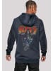 F4NT4STIC Hoodie Kiss Rock Music Band Neon Band in marineblau