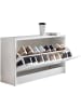 KADIMA DESIGN Schuhkipper aus Holz mit Ablage und 1 Fach, 80x47x24 cm in Weiß