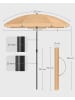 SONGMICS Sonnenschirm Sheld in Taupe - (H)218x Ø200 cm