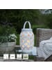STAR Trading LED Outdoor-Laterne ,Flame Lantern, Batterie und Timer, weiß, 23cm, Ø