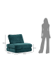 Mauro Ferretti Schlafsofa aus petrolblauem Bouclé-Stoff, 80 x 100 x 80 cm