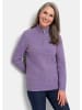 GOLDNER Kurzgröße:  Troyer-Pullover mit Reißverschluss in lila / melange