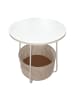relaxdays Beistelltisch in Weiß/ Beige - (H)50 x Ø5 cm