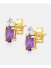 Diamant L'éternel Ohrstecker, mit Amethyst, 375 Gelbgold