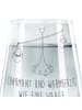 Mr. & Mrs. Panda Glas Sternzeichen Waage mit Spruch in Transparent