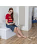 relaxdays Faltbare Sitzbank in Weiß - (B)114 x (H)38 x (T)38 cm