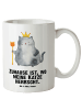 Mr. & Mrs. Panda 500 ml Tasse Katze König mit Spruch in Weiß