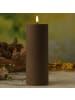 Deluxe Homeart LED Kerze MIA für Innen/Außen flackernd H: 20cm D: 7,5cm in braun