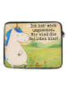 Mr. & Mrs. Panda Laptoptasche Einhorn Mann Design mit Spruch in Weiß
