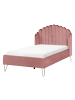Beliani Doppelbett AMBILLOU in Rosa/Gold - (W) 137 x (H) 126 x (L) 214 cm