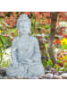 relaxdays Buddha Figur in Hellgrau - (H)40 cm