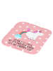 Mr. & Mrs. Panda Topfuntersetzer Einhorn Pupsen mit Spruch in Rot Pastell