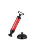 relaxdays Abflussreiniger Pumpe in Schwarz/ Rot