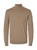 SELECTED HOMME Pullover SLHBERG LS HALF ZIP in Braun