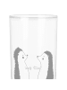 Mr. & Mrs. Panda Wasserglas Igel Liebe ohne Spruch in Transparent