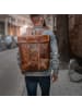 SID & VAIN Leder-Rucksack echt Leder Rucksack groß | 15 Zoll Laptop Fach braun in hellbraun