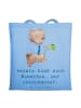 Mr. & Mrs. Panda Strandtasche Beamtin Entspannt mit Spruch in Sky Blue