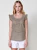 KOROSHI Damenhemd mit broderie anglaise in khaki