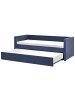 Beliani Tagesbett MIMIZAN in Blau - (W) 100 x (H) 76 x (L) 220 cm