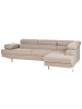 Beliani Ecksofa NORREA in Braun/Silber - (W) 262 x (H) 81 x (L) 169 cm linksseitig