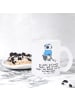 Mr. & Mrs. Panda Glas Panda Golfen mit Spruch in Transparent