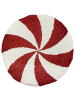 Beliani 2er-Set Dekokissen SWIRL CANDY in Weiß/Rot