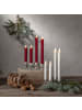 STAR Trading LED Stabkerzen, Flamme' in Weiß, 2er Set, Batterie, Timer, flackernd,